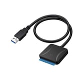 USB to SATA Cable Adapter USB 3.0 to SATA Hard Drive Converter External Adaptor Supports UASP Compatible with 3.5/2.5 Inch HDD/SSD Hard Disk