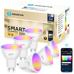 Aigostar Ampoule Connectée Alexa GU10 7W 555LM Ampoule Connectée WiFi LED RGB/2700K-6500K, App Contrôle, Compatible avec Alexa/Google Home, Ampoule Intelligente Pas Besoin de Hub, 6 Unités