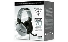 Turtle Beach Recon 70 - Micro-casque - circum-aural - filaire - jack 3,5mm - isolation acoustique - argent