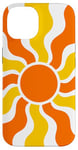 Coque pour iPhone 14 Simple style rétro années 60 et 70 rayons du soleil et des rayons