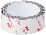 FerroFlex® 25mm Wide 3M Self Adhesive & Gloss White Ferrous Strip for Walls, Office, Home and Creating Instant Surfaces Magnets Will Attract To - 1 Metre Length