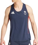 adidas Adizero Team GB Mens Running Vest Navy Run Lightweight Training Tank Top