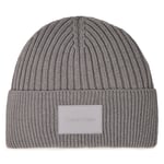 Mössa Calvin Klein Tonal Rubber Patch Beanie K50K511291 Silver