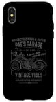 Coque pour iPhone X/XS Pat's Garage Design de moto pour le nom Pat