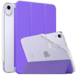 MoKo Coque Compatible New iPad Mini 7(A17 Pro) 2024, Etui pour iPad Mini 6ème Gén 2021 (8,3 Pouces), Étui pour iPad Mini 6, Housse Arrière Translucide en TPU Souple pour iPad Mini 7, Hibiscus Violet