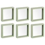 Floating Thin Film Display Box, ABS Frame Case 7cm x 7cm x 2cm Green Pack of 6