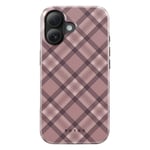 Burga Coque pour iPhone 16 Plus Antichoc Carreaux Élégant Bords Surélevés Rose