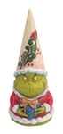 Enesco Jim Shore Dr. Seuss The Grinch Gnome Holding a Gift Figurine, 5.5 Inch, Multicolor