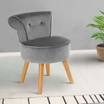 Idmarket - Fauteuil crapaud en velours gris