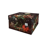 Dutch Design Brand Boîte de rangement petit avec couvercle - 2 boîtes de rangement - Carton recyclable certifié FSC (S taille : 27,8 x 20,6 x 14 cm) (Flowers)