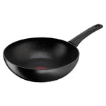 Tefal Titanium Stone Strength Wok 28cm, High-Performance Non-Stick Coating, Metal Spatula Safe, All Stovetops Including Induction, E1051944