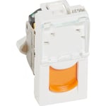 10 stk Mosaikk datauttak RJ45 Cat-6A UTP 1M oransje klaff hvit