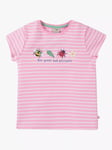 Frugi Kids' Cassia Organic Cotton Stripe Applique T-Shirt, Multi