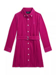 Ralph Lauren Kids' Corduroy Pleated Shirt Dress, Preppy Pink