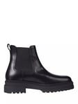 Tommy Hilfiger Leather Chunky Chelsea Boots, Black