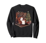 Retro Ghost Reading Book Lover Christmas Librarian Teachers Sweatshirt