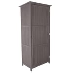 Wooden Storage Shed - Grey H190 x D56 x W86cm Tall Outdoor