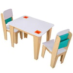 KidKraft Ensemble Table et 2 Chaises pour Enfants en Bois Rangement de Poche, Table Enfant avec 2 Chaises, Meuble de Rangement, Chambre Enfant, 20353