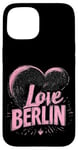 Coque pour iPhone 15 Coeur rose I Love Berlin