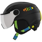 Giro Buzz MIPS Casque de Ski Unisexe pour Adolescent, Noir Mat/Party Blocks, Taille S