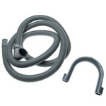 Universal Drain Hose Various Washing Machines/Dishwashers - Grey, Angled