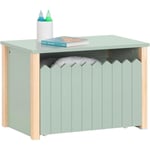 KMB96-GR Coffre à Jouet pour Enfants Coffre Enfant Table de Chevet pour Chambre d'Enfant, Meuble de Rangement avec 1 Tiroir à Roulettes, 60x35x41 cm,