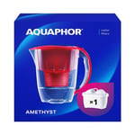 Water Filter Jug AQUAPHOR Amethyst Fridge door fit with 1 Maxfor+ Cartridge Red