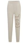 BOSS Womens Epant 1 Organic-cotton-blend tracksuit bottoms with shaken logo