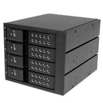 StarTech.com Rack amovible / Backplane sans tiroir pour 4x HDD SAS II/SATA III 6Gb/s de 3,5" avec échange à chaud - Aluminium (HSB4SATSASBA)