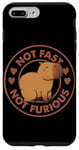 Coque pour iPhone 7 Plus/8 Plus Badge parodie du film Capybara avec inscription « Not Fast Not Furious »