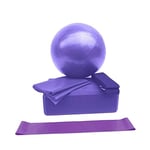 Lot de 5 bandes élastiques de résistance en latex pour ballon de yoga (couleur : violet)