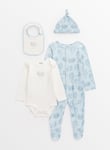 Tu Blue Aeroplane Print 4-Piece Starter Set Newborn