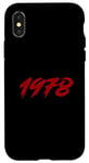 Coque pour iPhone X/XS Vintage Birthday Since 1978 avec police rouge Awesome