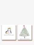 Caroline Gardner Penguin & Tree Charity Christmas Cards, Pack of 8