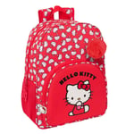 School Bag Hello Kitty Iconic White Red 33 x 42 x 14 cm