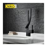 iDeko® Robinets de bassin Noir Brossé Tout noir de cuivre Robinet Lavabo Installé dans la salle de bain modern style