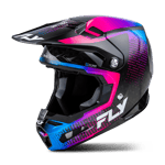 FLY Racing Formula S Protocol Crosshjälm Svart Kolfiber-Blå-Rosa""