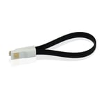 Mini Cable Aimanté pour IPHONE 11 Chargeur Connecteur Lighting USB APPLE Magnet Porte-Clefs 25cm - NOIR