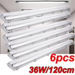 6x 4 Ft 36W Batten Light Shop Light Utility LED Cool White for Office Garage UK