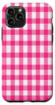 iPhone 11 Pro Pink Checkered Plaid Flannel Gingham Pattern Checker Rustic Case