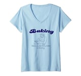 Womens Baking Because Murder Is Wrong Women V-Neck T-Shirt