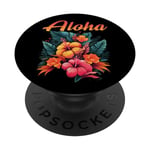 Aloha Fleur hawaïennes tropicales Hibiscus Orchidée Hawaiian PopSockets PopGrip Interchangeable