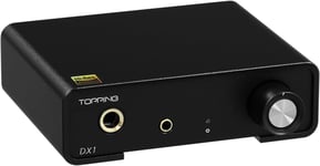 Topping DX1 Mini amplificateur stéréo DAC AK4493S 384 kHz/32 bits DSD256 280 mW x2 Amplificateur HiFi discret LNRD avec 2 gains audio domestique Noir