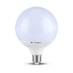 V-TAC VT-242 LED Globe Ampoule E27 A+ G120 120LM/W, Thermoplastique, Lumière Blanche Froid 6400K, avec Chip Samsung, 22 W, Blanc