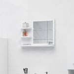 Miroir simple de salle de bain Style baroque - Blanc brillant 60x10,5x45 cm Aggloméré BV321344 Bonnevie