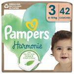 Couches Bébé Harmonie 6 - 10 Kg Taille 3 Pampers - Le Pack De 42 Couches