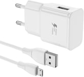 Chargeur Micro Usb Charge Rapide Pour Samsung Galaxy A10 S7 S6 Edge J6 J5 J3,Xiaomi Redmi 9a 10a,Huawei Y6,Universel Android Telephone Tablette Adaptateur Secteur Avec Cable De 1,2 M