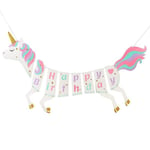 Glitter Unicorn DIY Garland Happy Birthday Unicorns Banner Bunting -