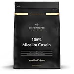 Protein Works 100% Micellar Casein Protein Powder | Slow Release Protein Shake | Amino Acids | High Protein| Vanilla Crème | 500 g