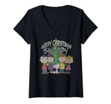 Womens Peanuts Xmas Snoopy Charlie Brown Christmas Vintage 80s 90s V-Neck T-Shirt